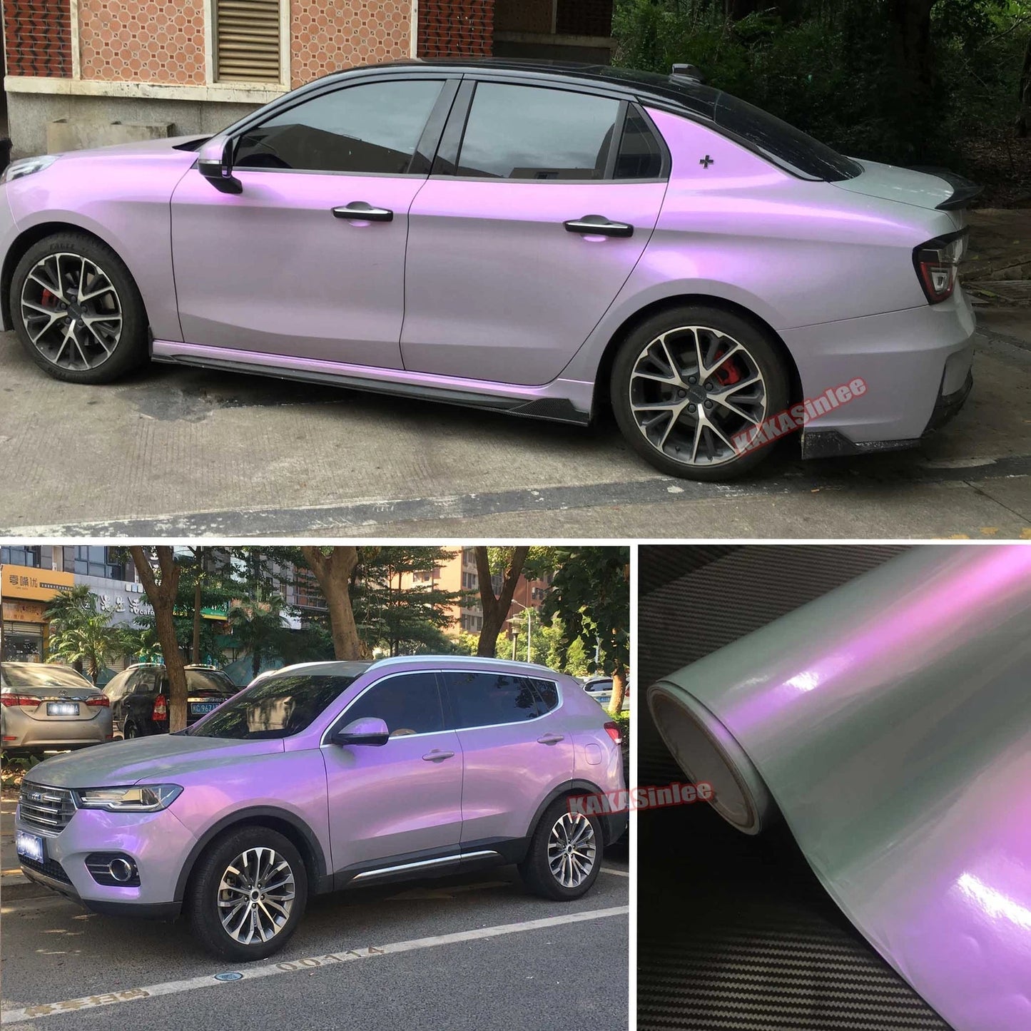 Full Car Wrap / Grey PUR Chameleon Pearl Metal Chrome Vinyl Sticker Stretch