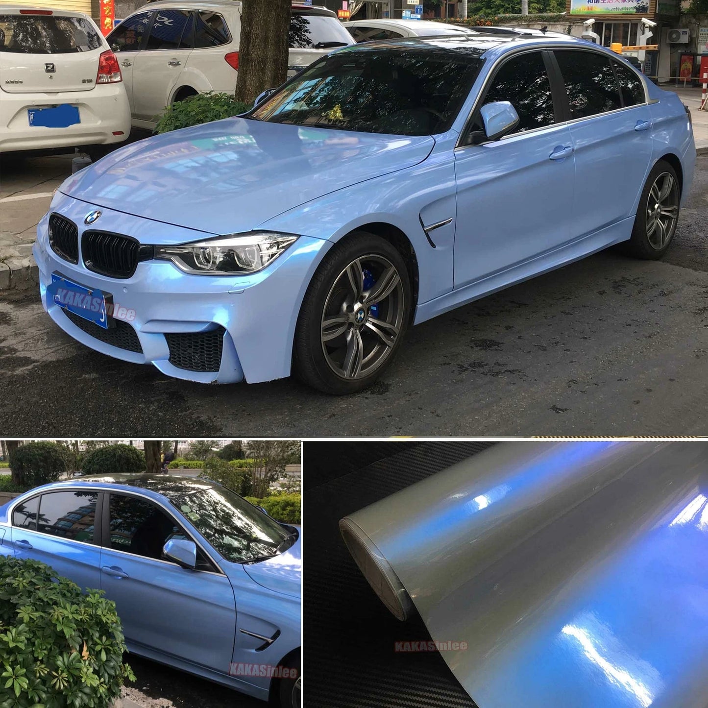 Entire Car Wrap Grey Blue Chameleon Pearl Metal Chrome Vinyl Sticker Flexible