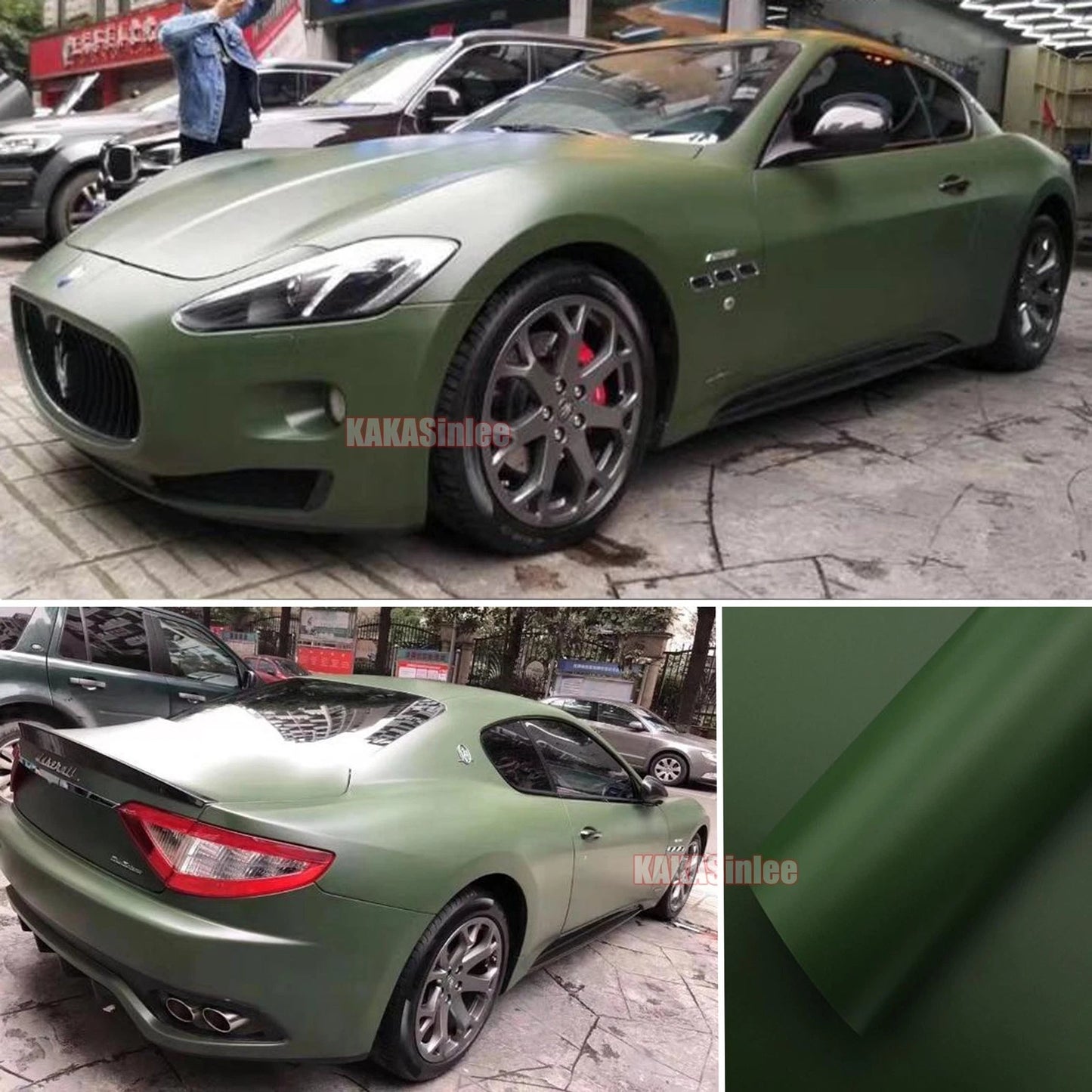 Flexible Matte Entire full Vinyl Wrap Satin Air Free - Green AX