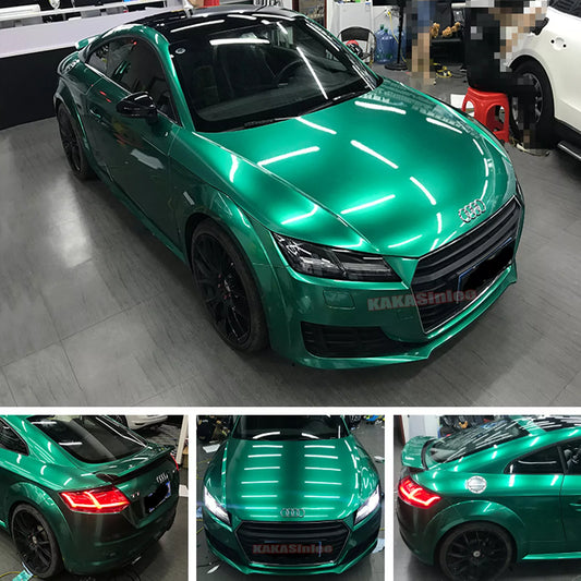 Full vinyl roll Car Wrap Pearl Gloss Sparkle Satin Chrome Vinyl Sticker PVC Emerald US